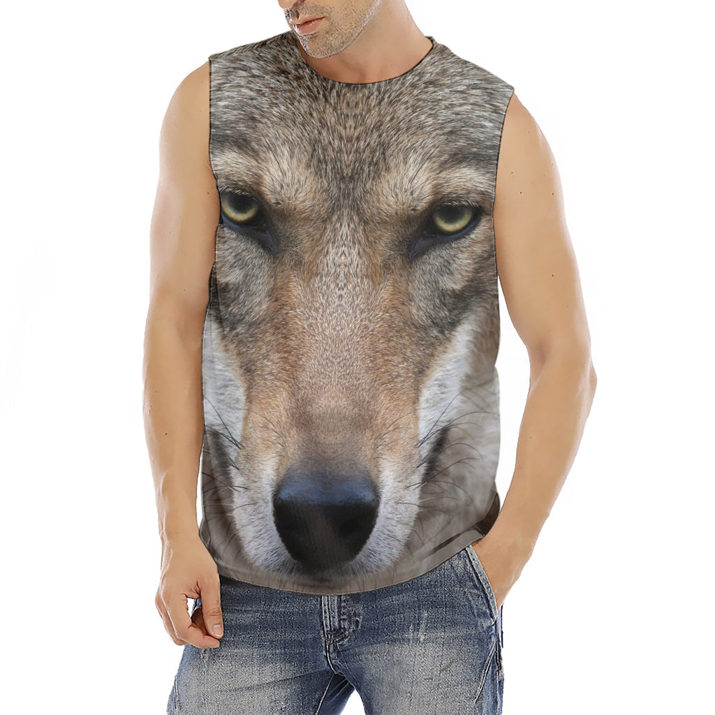 Jungle Wolf Print Men's Fitness Tank Top