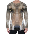 Jungle Wolf Print Men's Long Sleeve T-Shirt