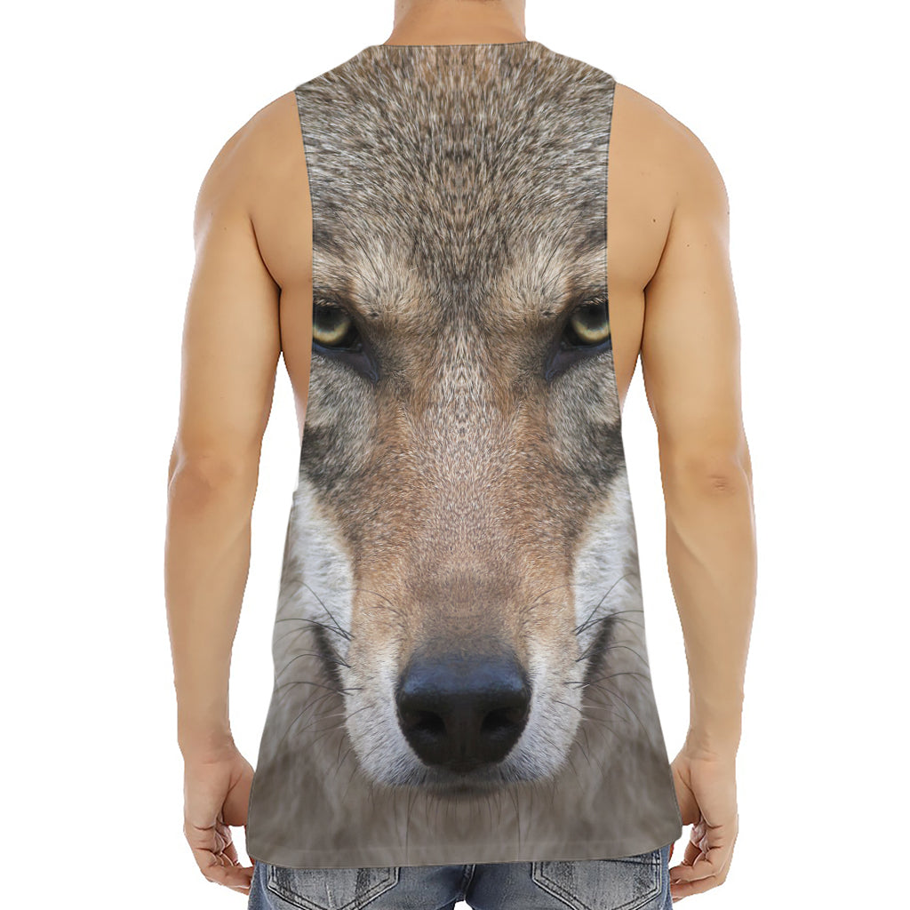 Jungle Wolf Print Men's Muscle Tank Top