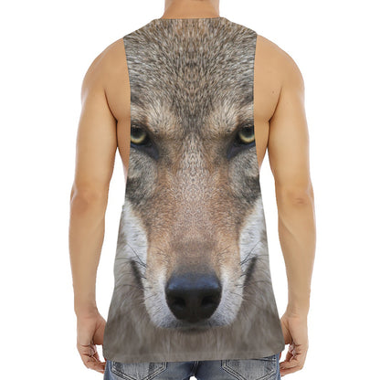 Jungle Wolf Print Men's Muscle Tank Top