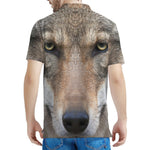 Jungle Wolf Print Men's Polo Shirt