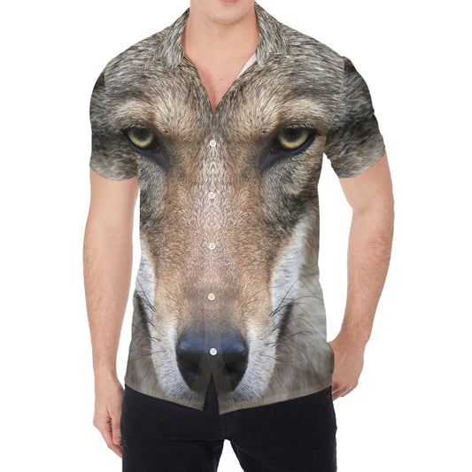 Jungle Wolf Print Men's Shirt