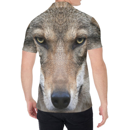 Jungle Wolf Print Men's Shirt