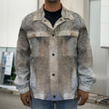 Jungle Wolf Print Men's Shirt Jacket