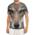 Jungle Wolf Print Men's Short Sleeve Rash Guard
