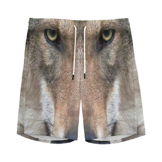 Jungle Wolf Print Men's Sports Shorts