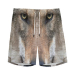 Jungle Wolf Print Men's Sports Shorts