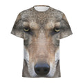 Jungle Wolf Print Men's Athletic T-Shirt
