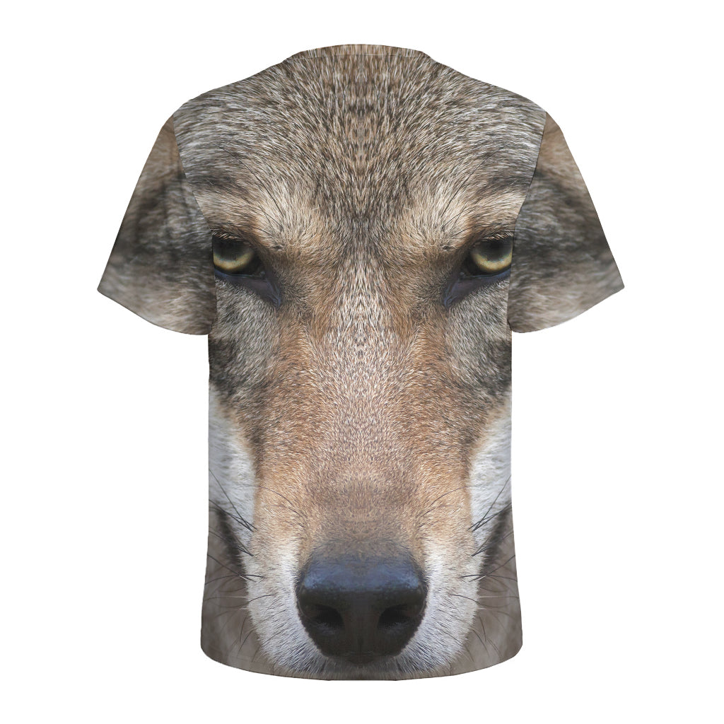 Jungle Wolf Print Men's Sports T-Shirt