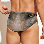 Jungle Wolf Print Men's Swim Briefs