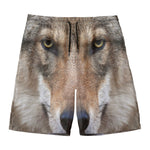 Jungle Wolf Print Men's Swim Trunks