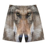 Jungle Wolf Print Men's Swim Trunks