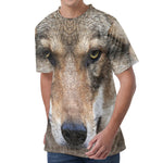 Jungle Wolf Print Men's Velvet T-Shirt