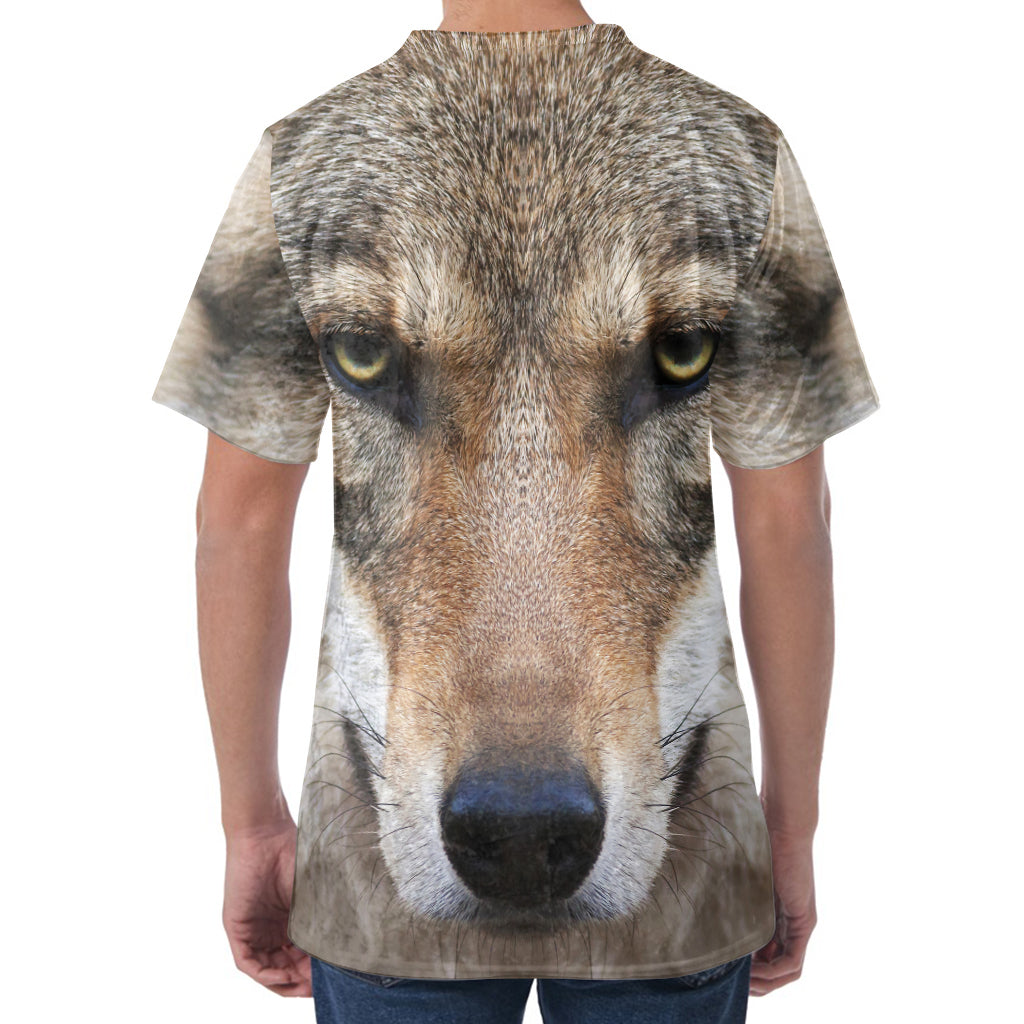 Jungle Wolf Print Men's Velvet T-Shirt