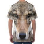 Jungle Wolf Print Men's Velvet T-Shirt