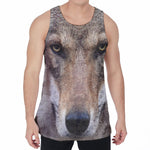 Jungle Wolf Print Men's Velvet Tank Top