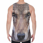 Jungle Wolf Print Men's Velvet Tank Top