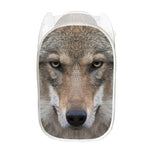 Jungle Wolf Print Mesh Laundry Hamper
