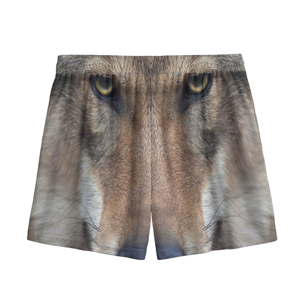 Jungle Wolf Print Mesh Shorts