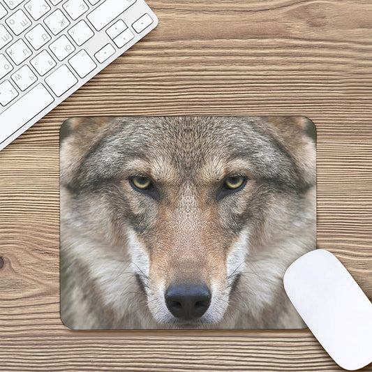 Jungle Wolf Print Mouse Pad