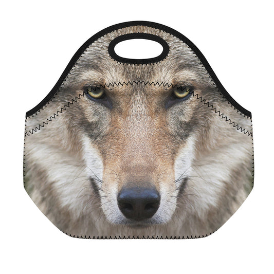 Jungle Wolf Print Neoprene Lunch Bag