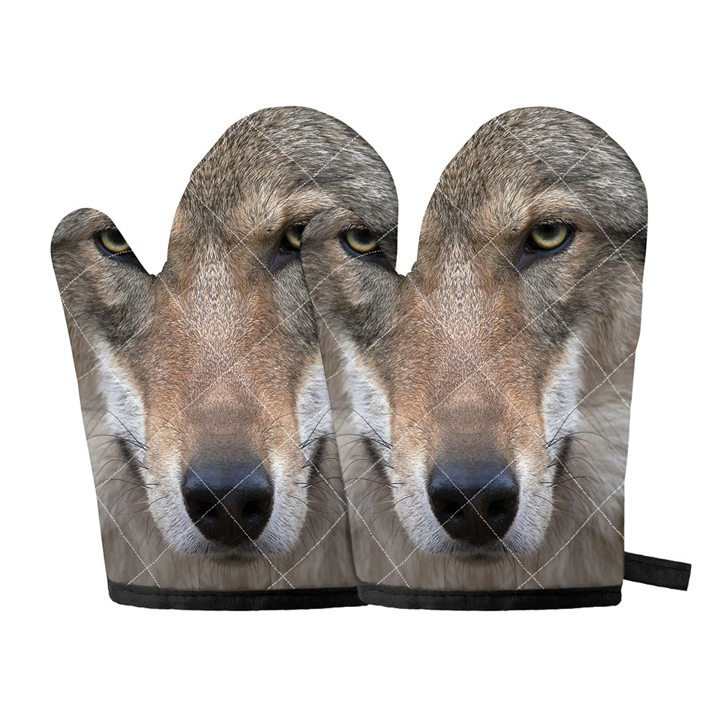 Jungle Wolf Print Oven Mitts