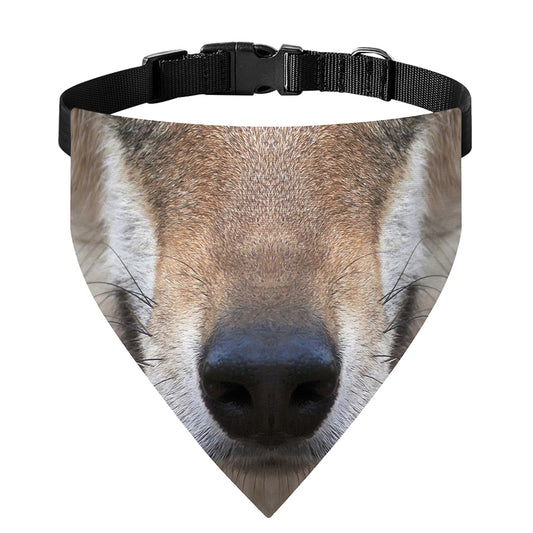 Jungle Wolf Print Over The Collar Dog Bandana