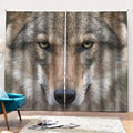 Jungle Wolf Print Pencil Pleat Curtains
