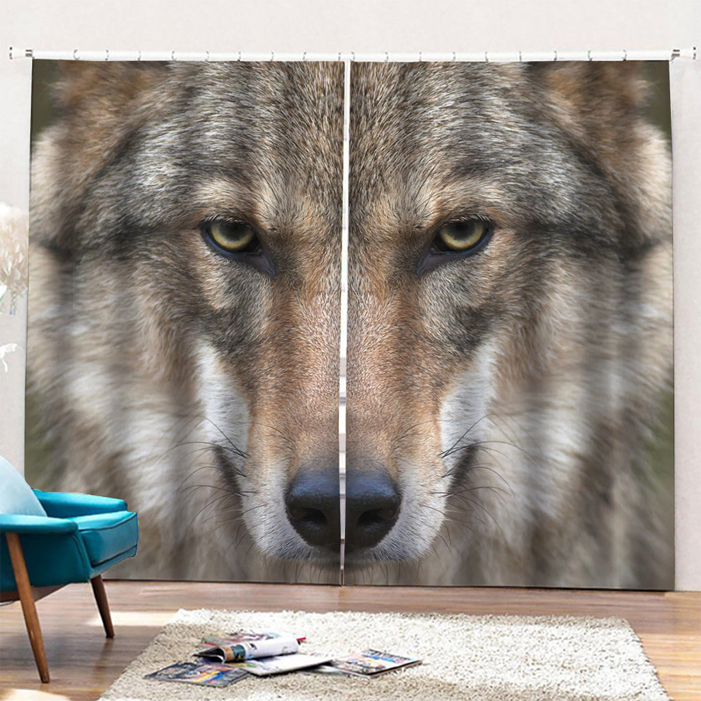 Jungle Wolf Print Pencil Pleat Curtains