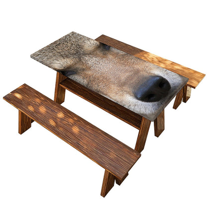 Jungle Wolf Print Picnic Table Cover