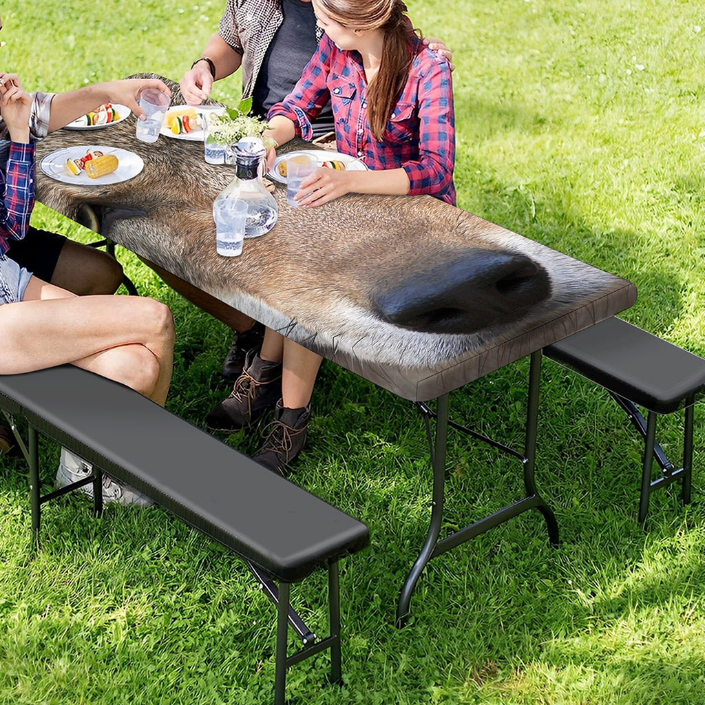 Jungle Wolf Print Picnic Table Cover