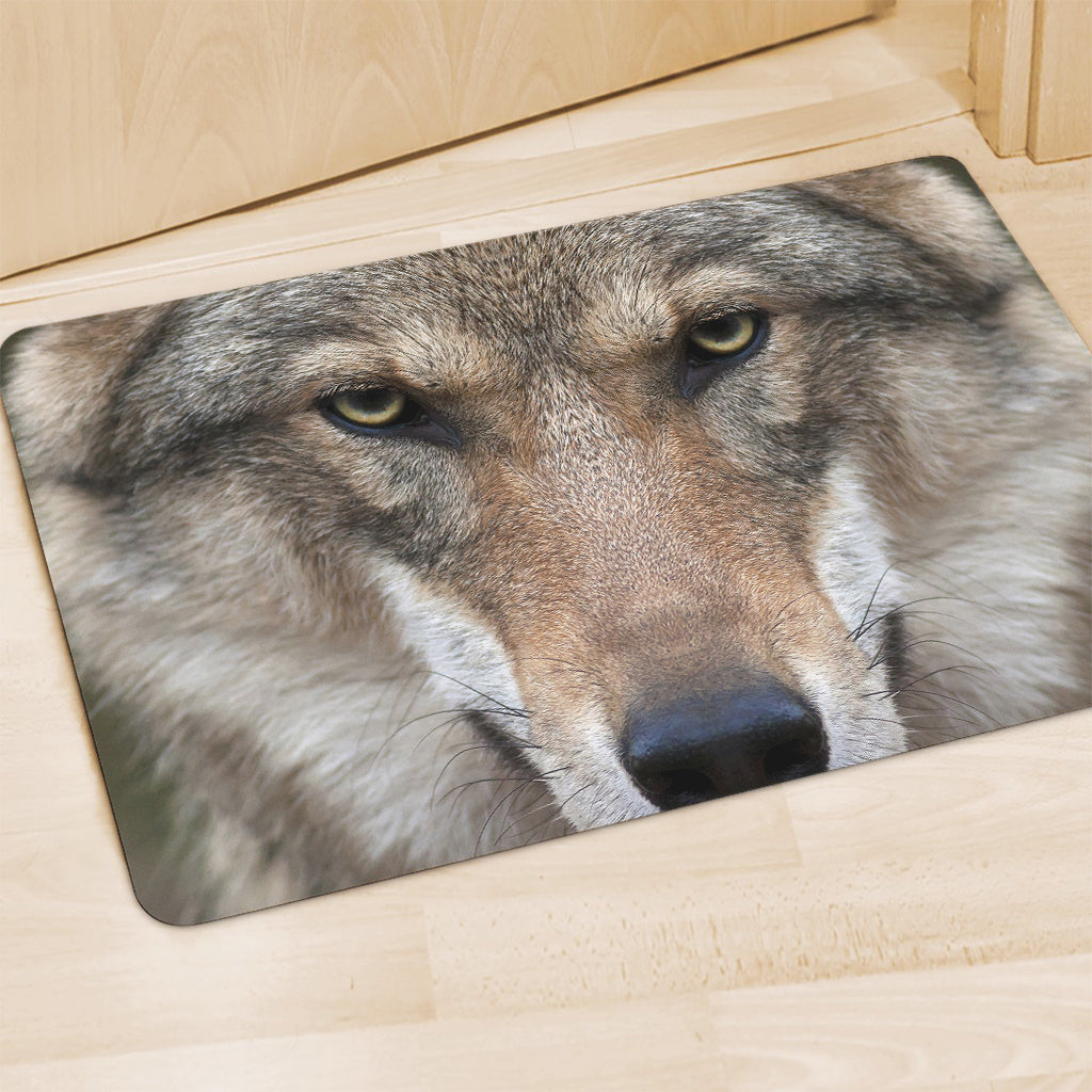 Jungle Wolf Print Polyester Doormat