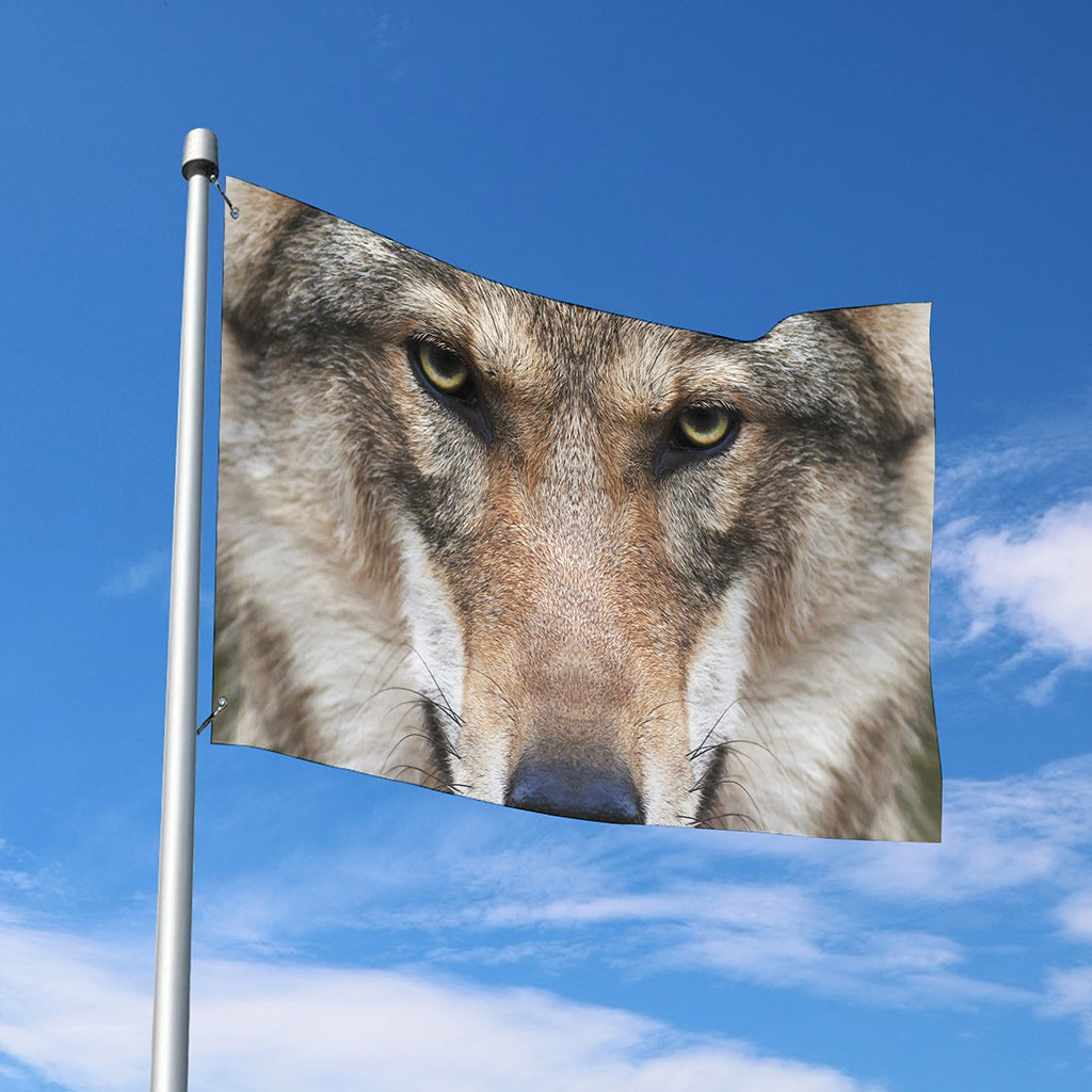 Jungle Wolf Print Polyester Flag
