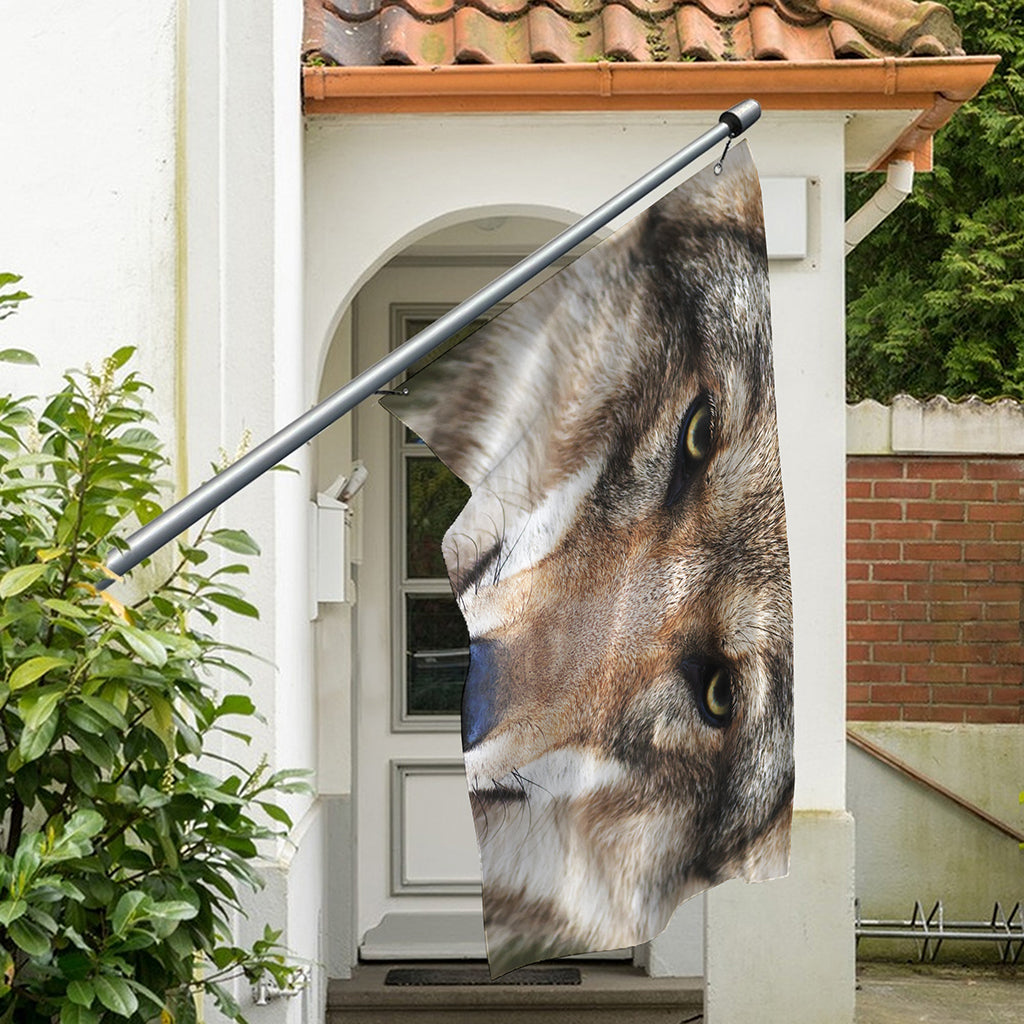 Jungle Wolf Print Polyester Flag