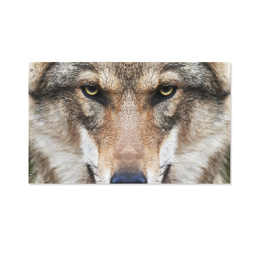 Jungle Wolf Print Polyester Flag