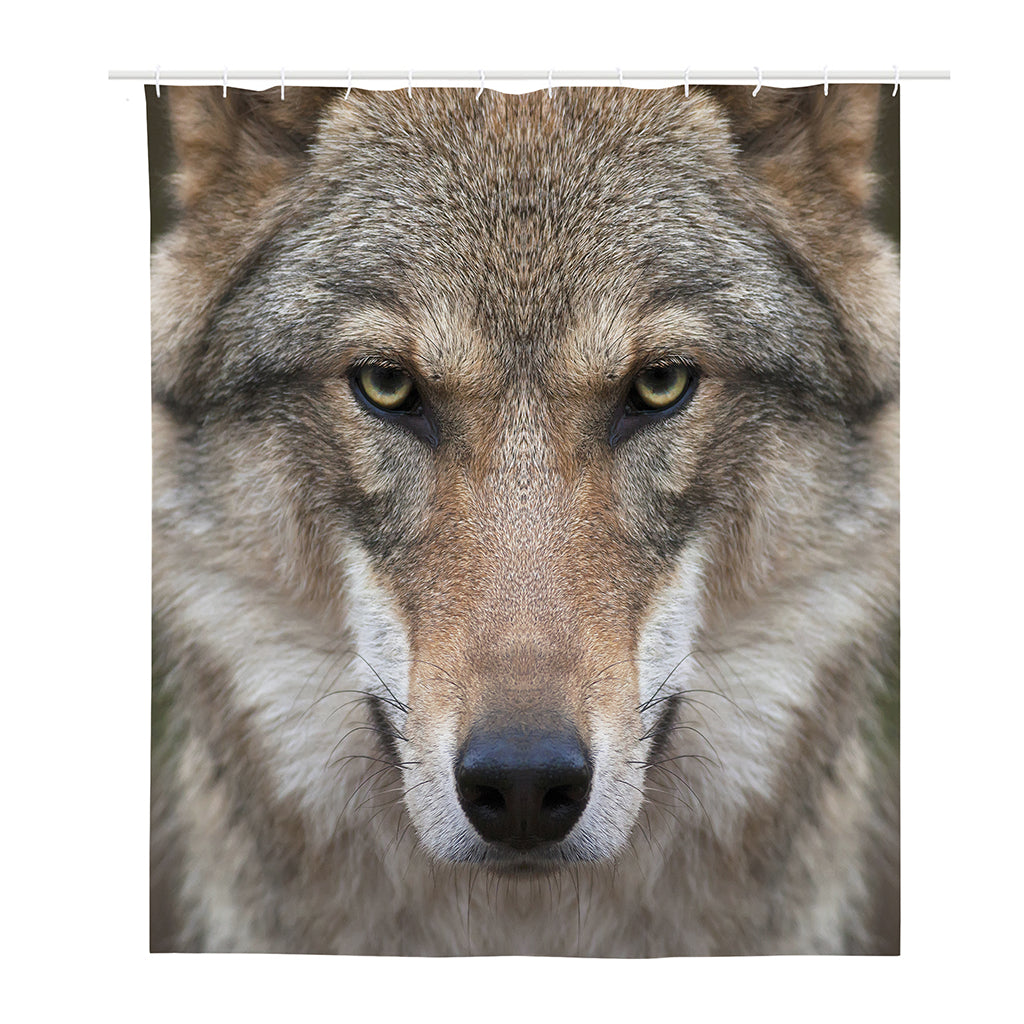 Jungle Wolf Print Polyester Shower Curtain