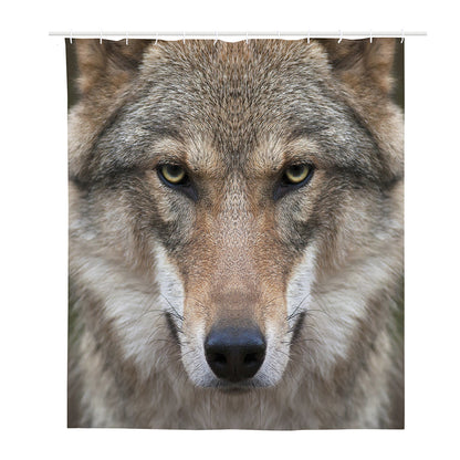 Jungle Wolf Print Polyester Shower Curtain