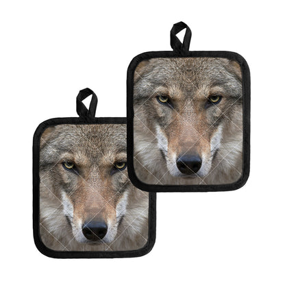Jungle Wolf Print Pot Holders