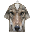 Jungle Wolf Print Rayon Hawaiian Shirt