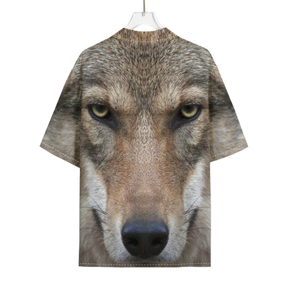 Jungle Wolf Print Rayon Hawaiian Shirt