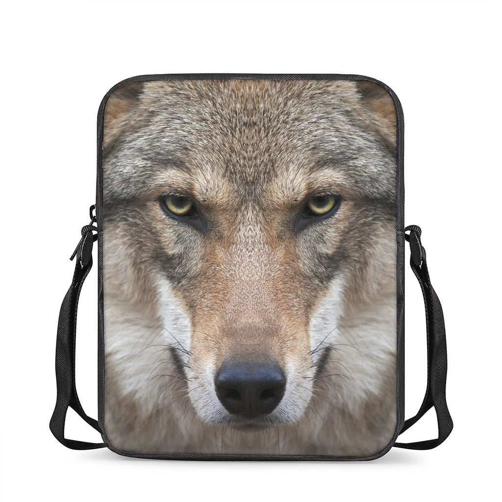 Jungle Wolf Print Rectangular Crossbody Bag