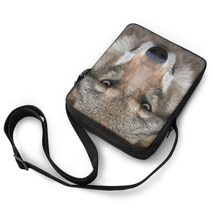 Jungle Wolf Print Rectangular Crossbody Bag