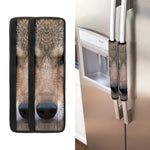 Jungle Wolf Print Refrigerator Handle Covers