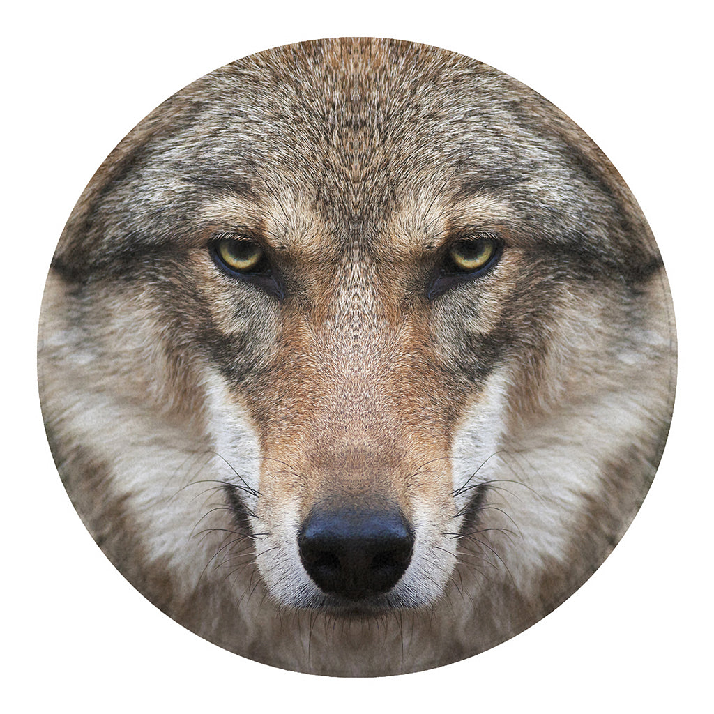 Jungle Wolf Print Round Blanket