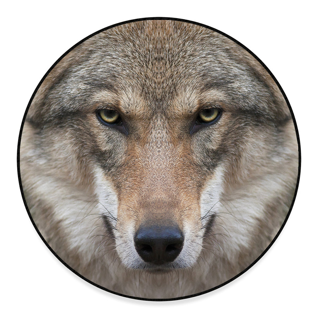 Jungle Wolf Print Round Floor Mat