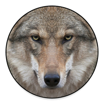Jungle Wolf Print Round Floor Mat