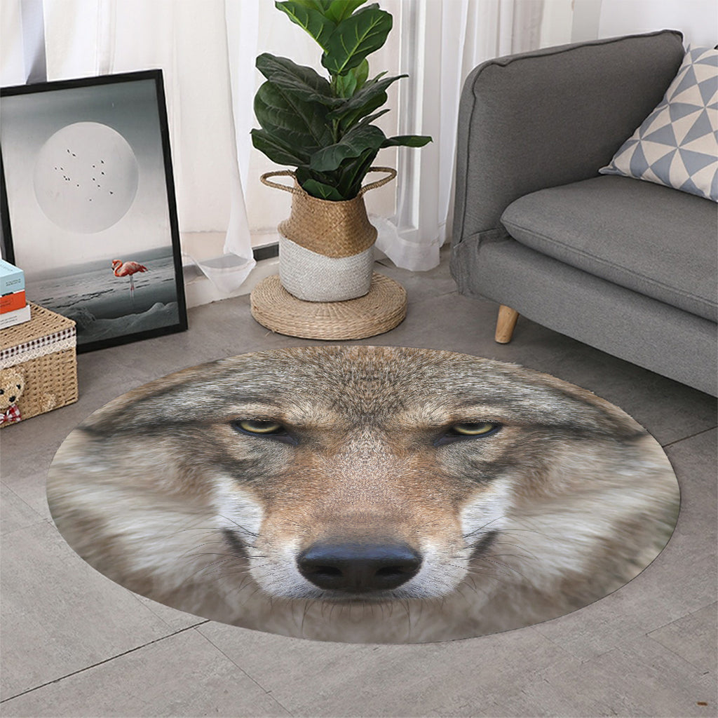 Jungle Wolf Print Round Rug
