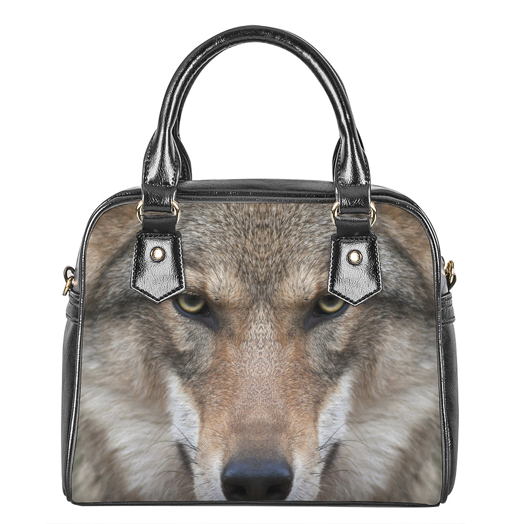 Jungle Wolf Print Shoulder Handbag