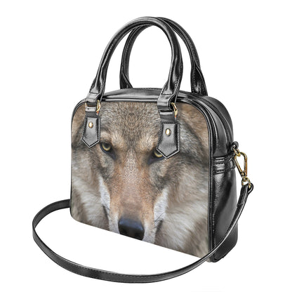 Jungle Wolf Print Shoulder Handbag