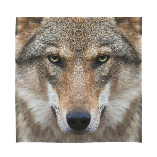 Jungle Wolf Print Silk Bandana